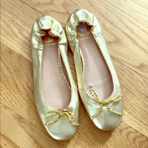 NWT Lilly Pulitzer Gold Ballet Flats sz 7